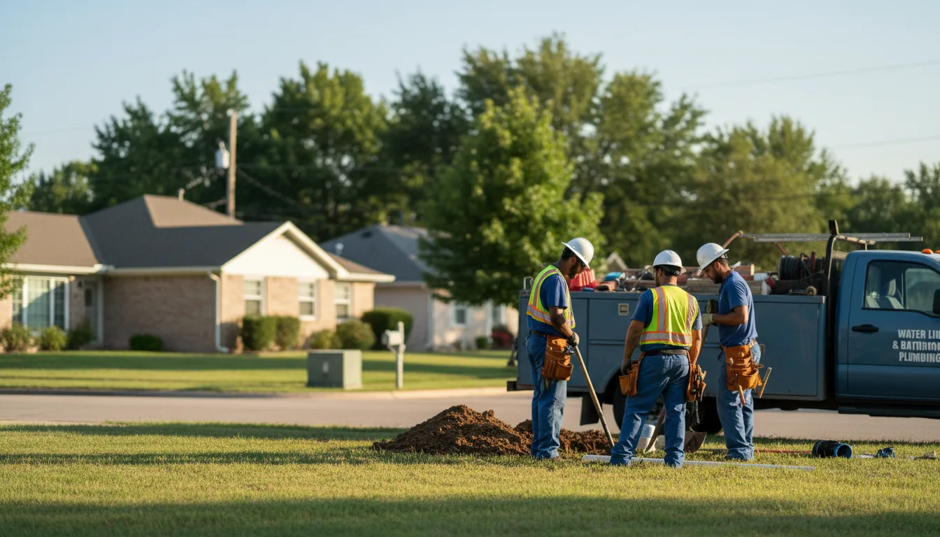 Residential water line and bathroom plumbing service in Glenwood, MO
